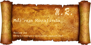 Mánya Rozalinda névjegykártya